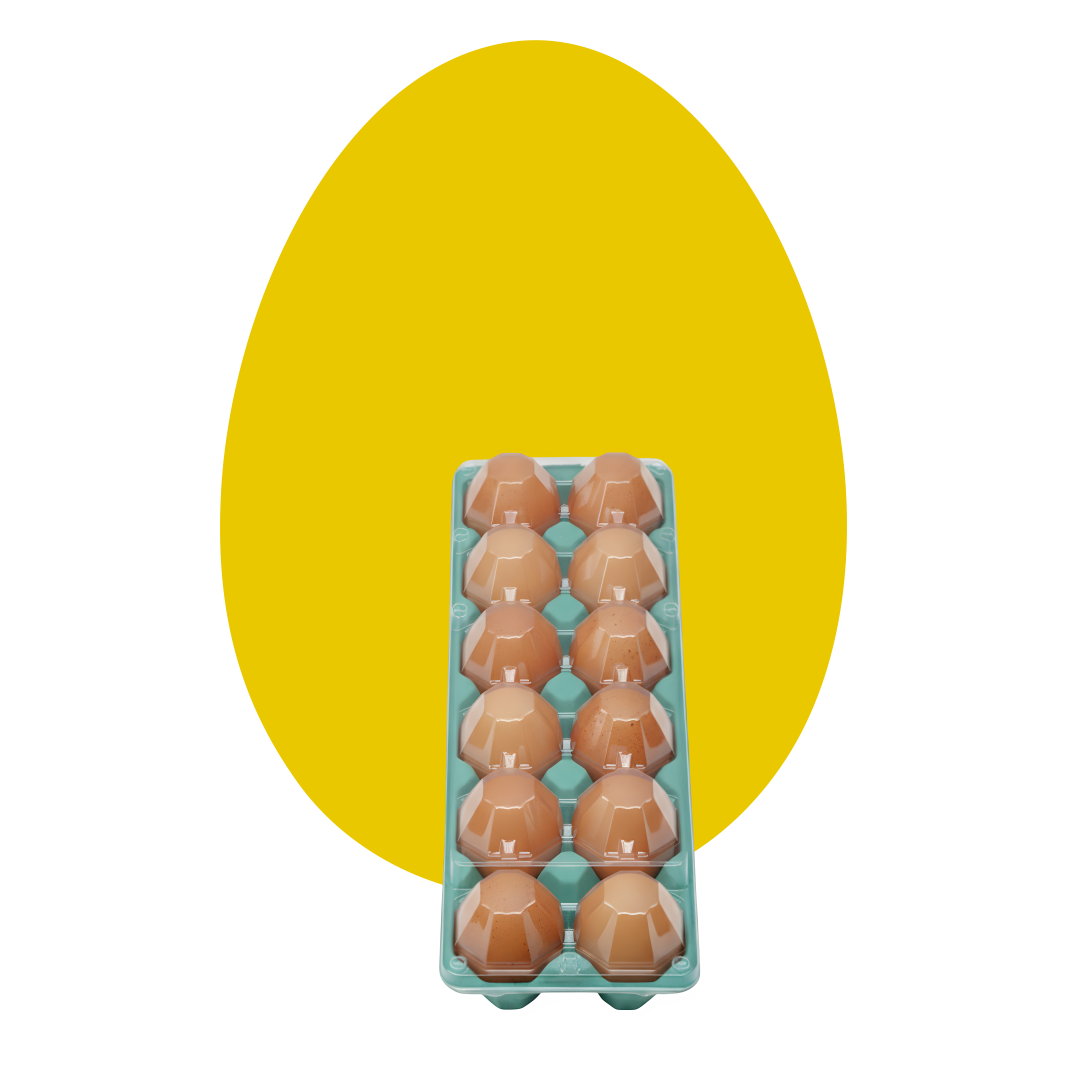 Ovos vermelhos embalados